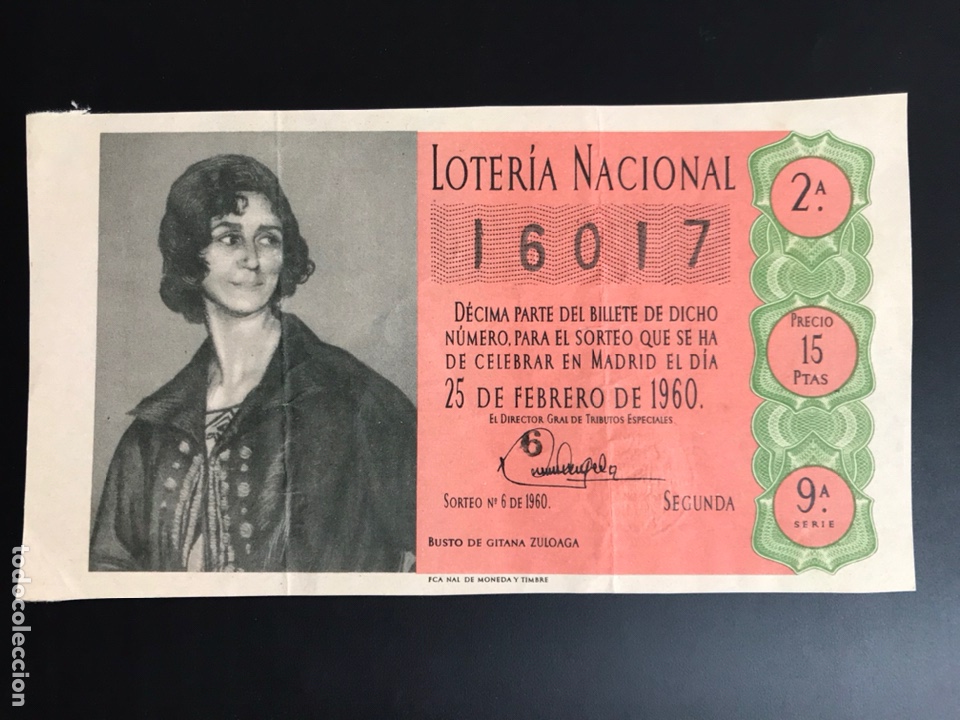 Nationale spanische Lotterie: Loteria A&ntilde;o 1960 sorteo 6
