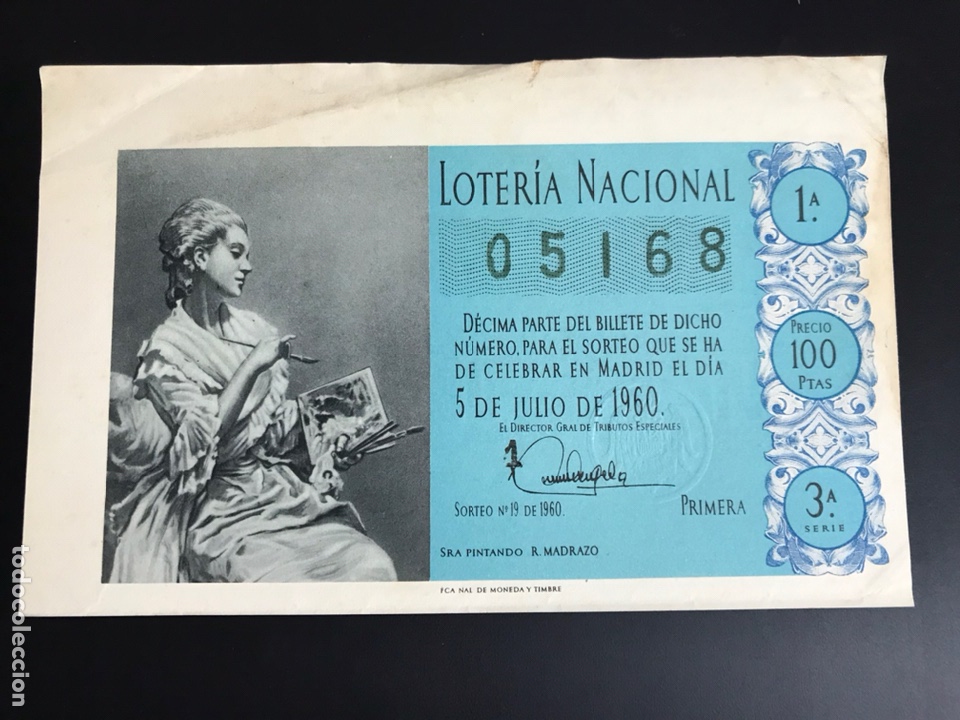 National Spanish Lottery: Loteria A&ntilde;o 1960 sorteo 19