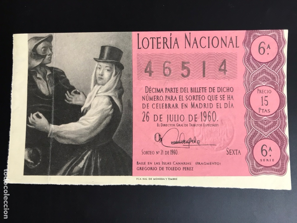 National Spanish Lottery: Loteria A&ntilde;o 1960 sorteo 21