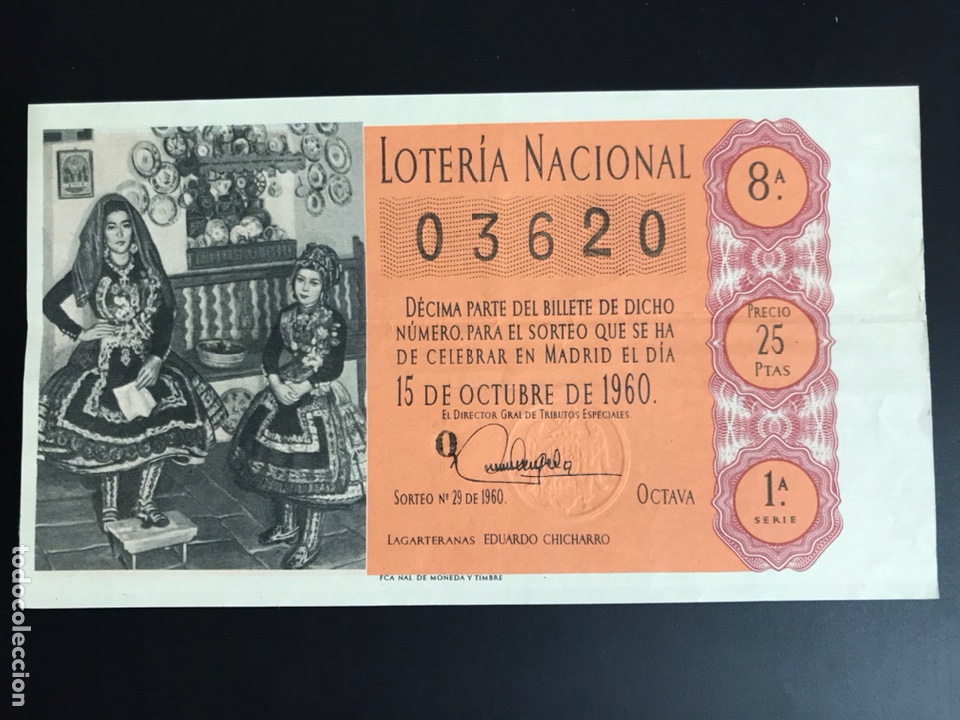 National Spanish Lottery: Loteria A&ntilde;o 1960 sorteo 29