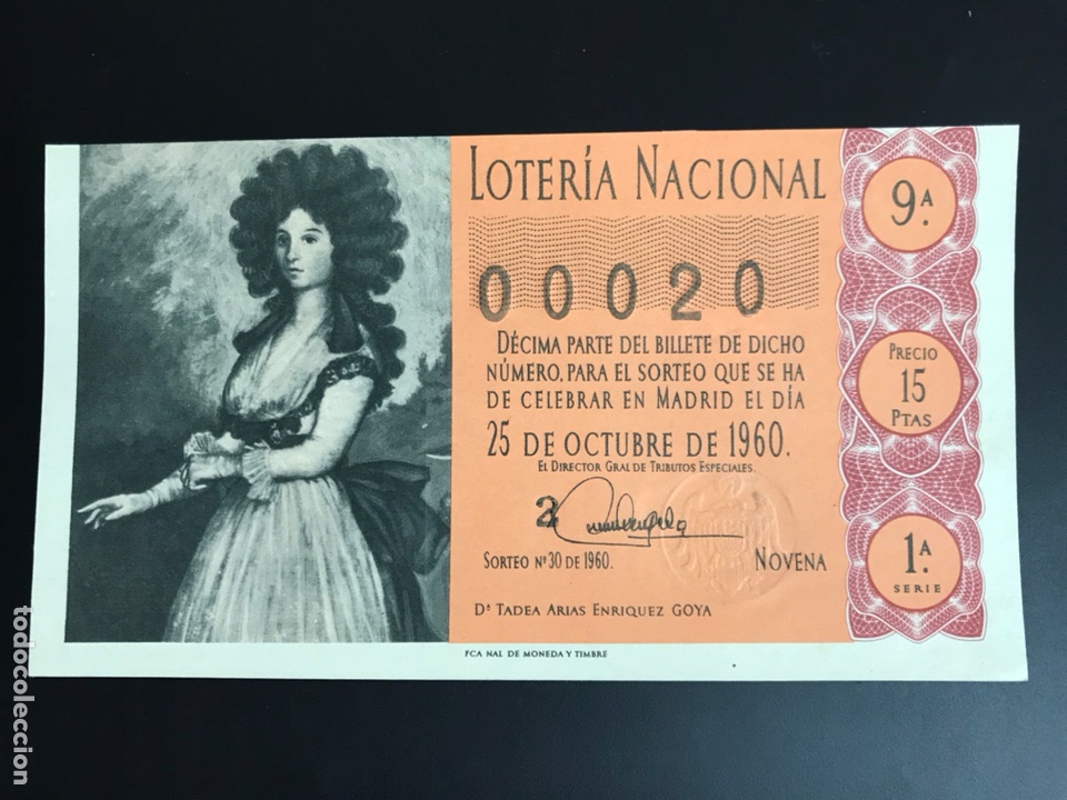 National Spanish Lottery: Loteria A&ntilde;o 1960 sorteo 30