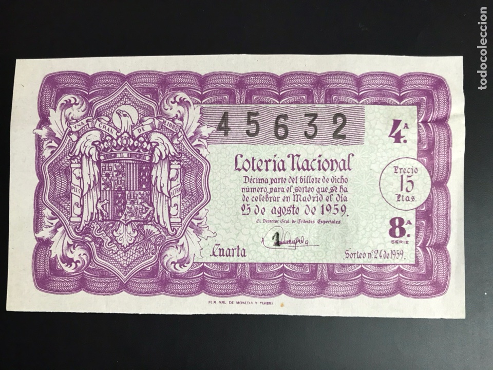 Nationale spanische Lotterie: Loteria A&ntilde;o 1959 sorteo 24