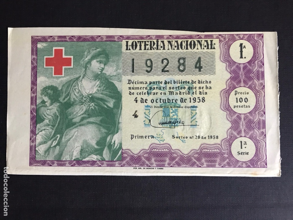 Nationale spanische Lotterie: Loteria A&ntilde;o 1958 sorteo 28