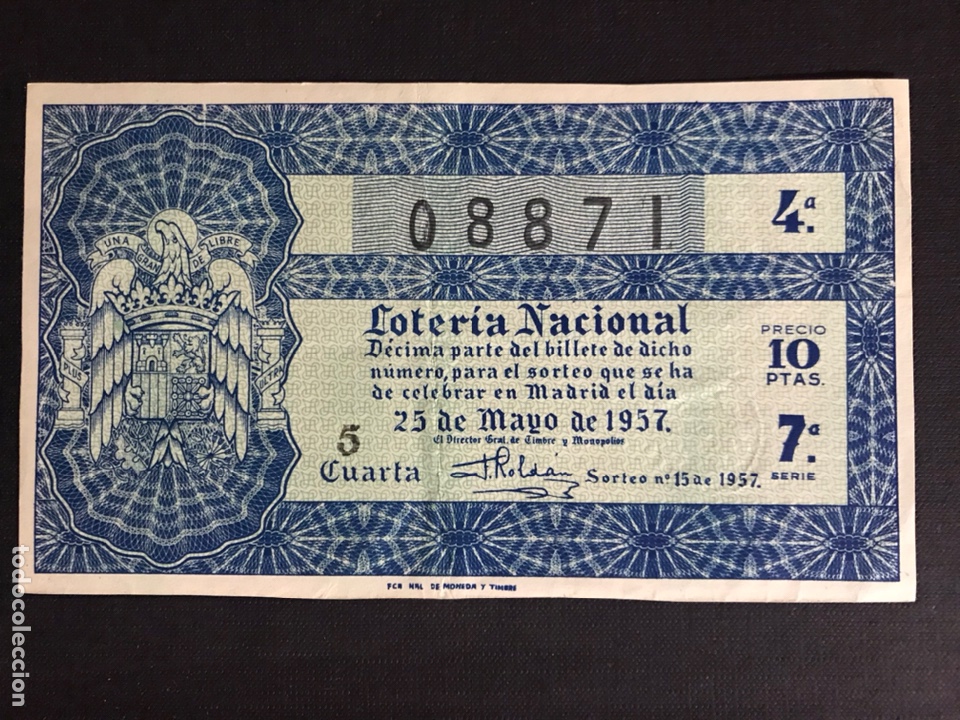 Lotteria Nationale Spagnola: Loteria A&ntilde;o 1957 sorteo 15