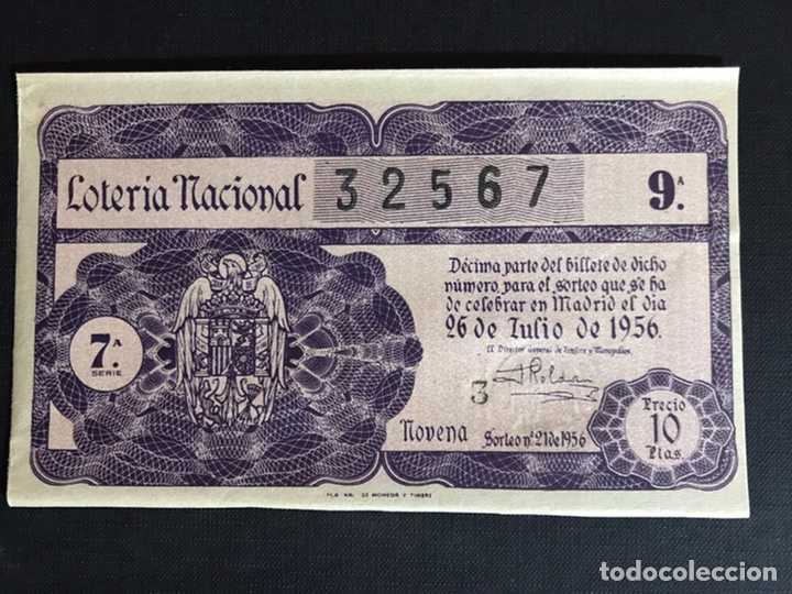 National Spanish Lottery: Loteria A&ntilde;o 1956 sorteo 21