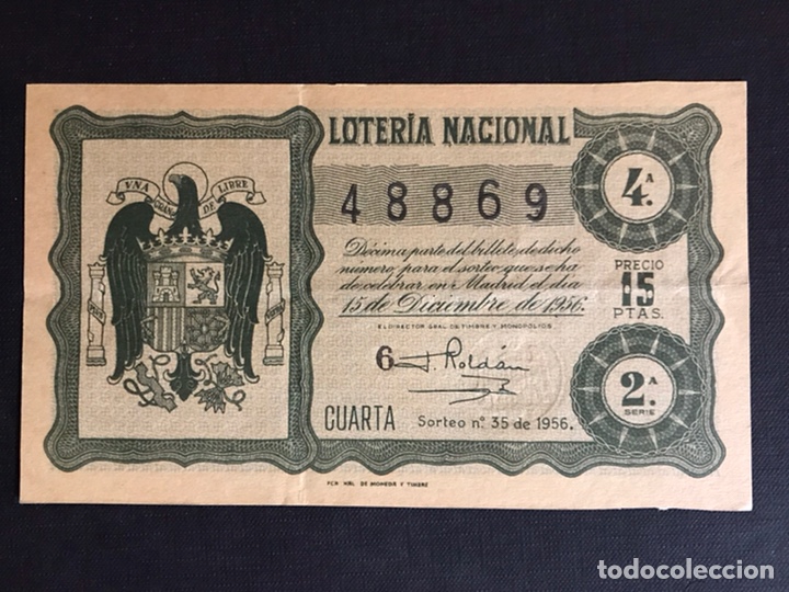 Loter&iacute;a nacional: Loteria A&ntilde;o 1956 sorteo 35