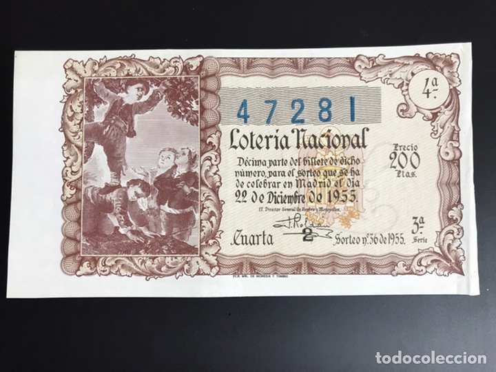Loterie Nationale: Loteria A&ntilde;o 1955 sorteo 36 Navidad