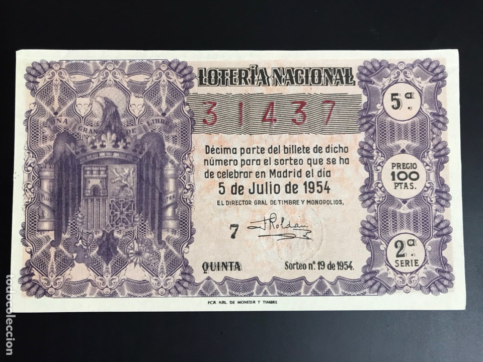 Loterie Nationale: Loteria A&ntilde;o 1954 sorteo 19