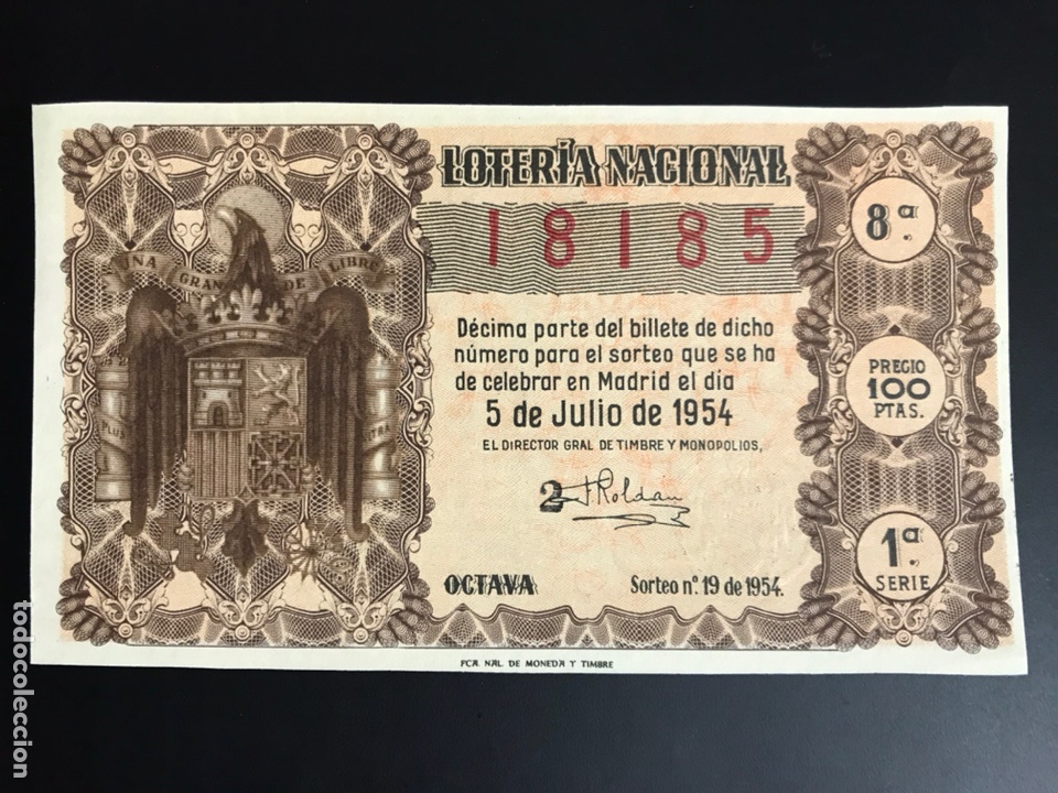 Loterie Nationale: Loteria A&ntilde;o 1954 sorteo 19