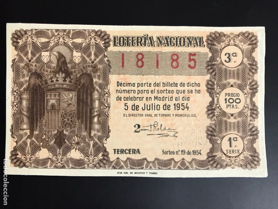 Loterie Nationale: Loteria A&ntilde;o 1954 sorteo 19
