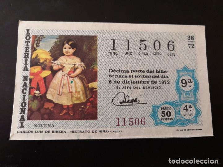 Nationale spanische Lotterie: Decimo loteria nacional n&ordm; 11506 sorteo 38 a&ntilde;o 1972