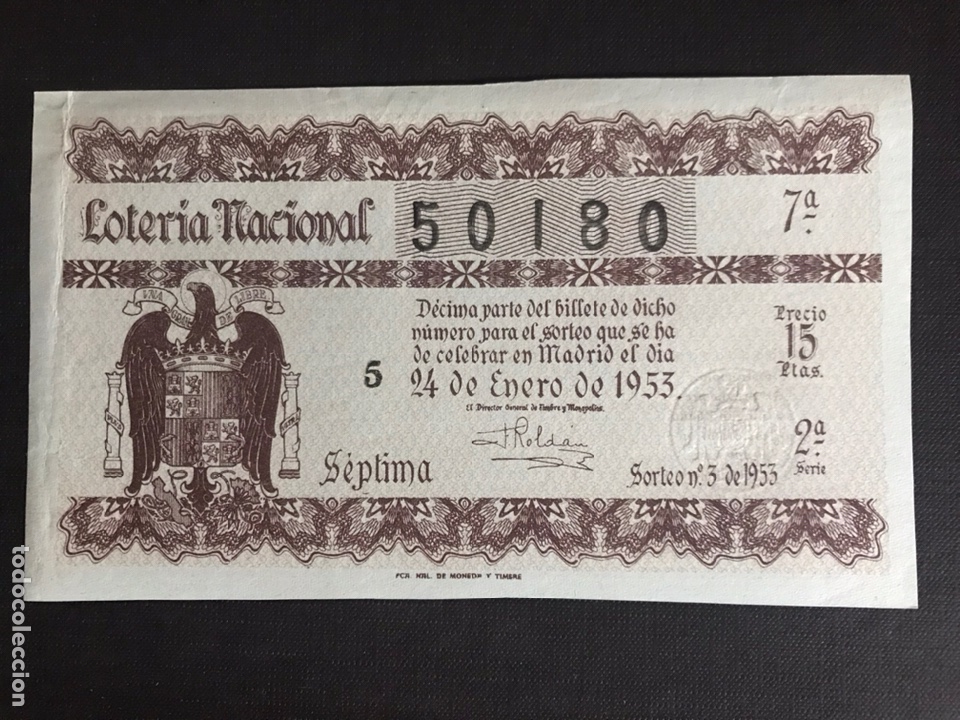National Spanish Lottery: Loteria A&ntilde;o 1953 sorteo 3