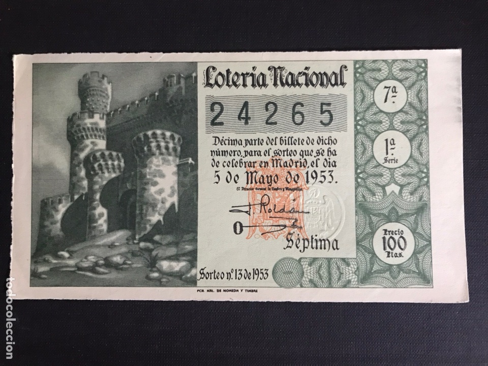 Lotaria Nacional: Loteria A&ntilde;o 1953 sorteo 13