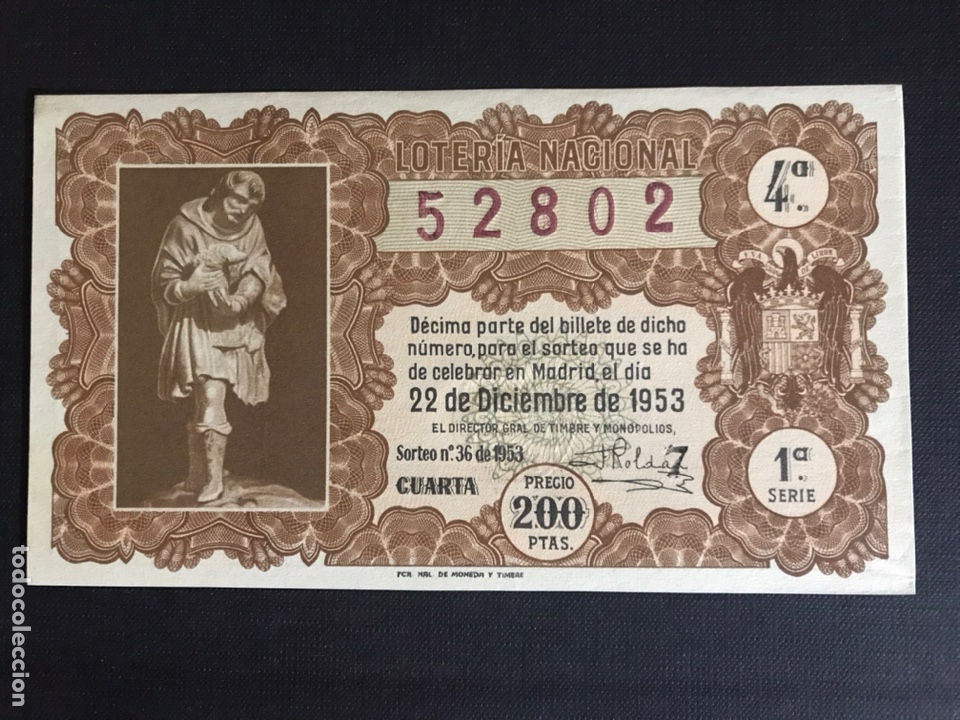 Loterie Nationale: Loteria A&ntilde;o 1953 sorteo 36 Navidad