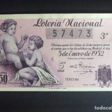 Lotería Nacional: LOTERIA AÑO 1952 SORTEO 1