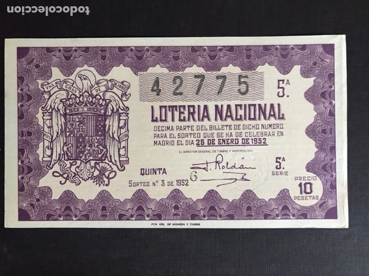 Loterie Nationale: Loteria A&ntilde;o 1952 sorteo 3