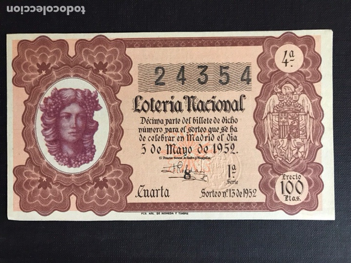 National Spanish Lottery: Loteria A&ntilde;o 1952 sorteo 13