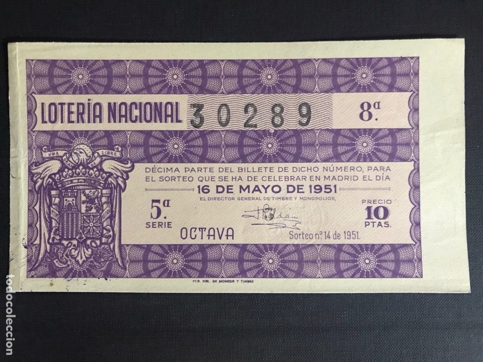 National Spanish Lottery: Loteria A&ntilde;o 1951 sorteo 14