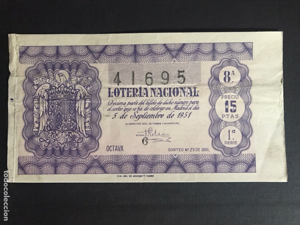 National Spanish Lottery: Loteria A&ntilde;o 1951 sorteo 25