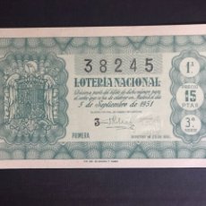 Lotería Nacional: LOTERIA AÑO 1951 SORTEO 25
