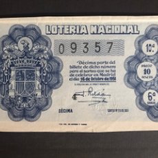 Lotería Nacional: LOTERIA AÑO 1951 SORTEO 29