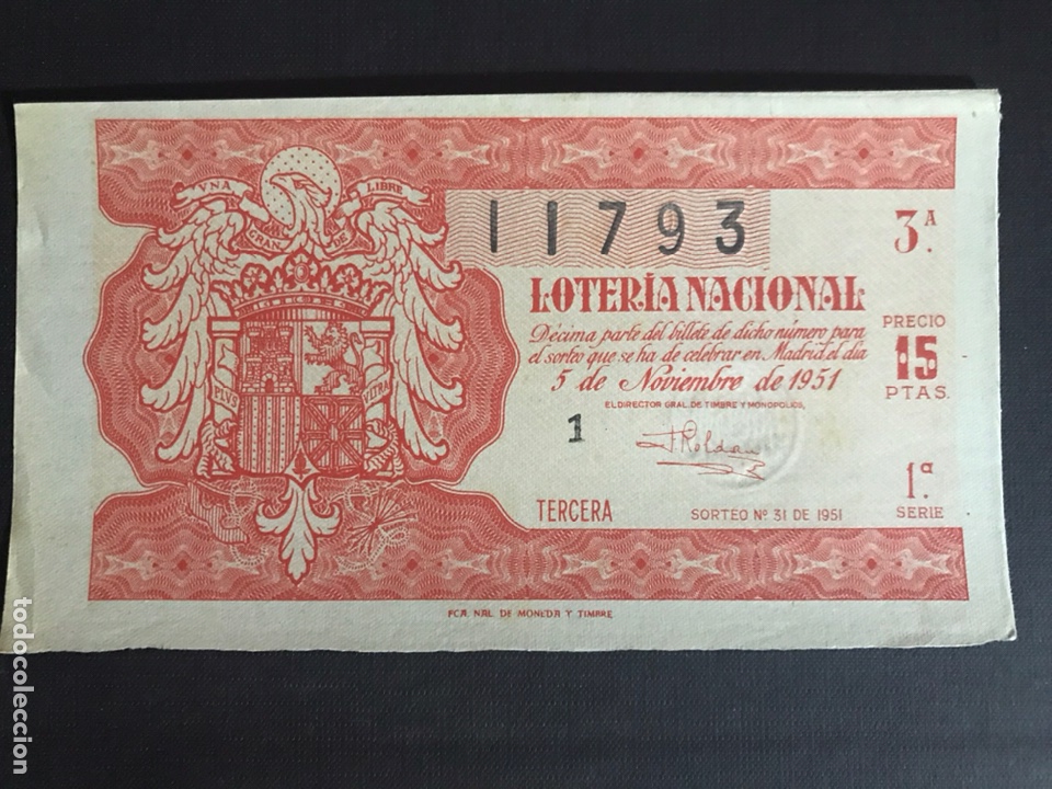Lotteria Nationale Spagnola: Loteria A&ntilde;o 1951 sorteo 31