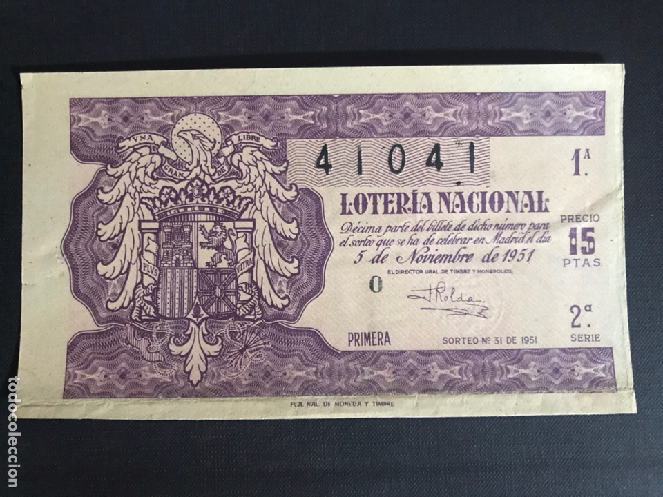 National Spanish Lottery: Loteria A&ntilde;o 1951 sorteo 31