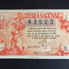 Lotería Nacional: LOTERIA AÑO 1949 SORTEO 1