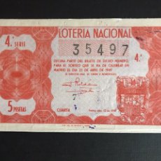 Lotería Nacional: LOTERIA AÑO 1949 SORTEO 12