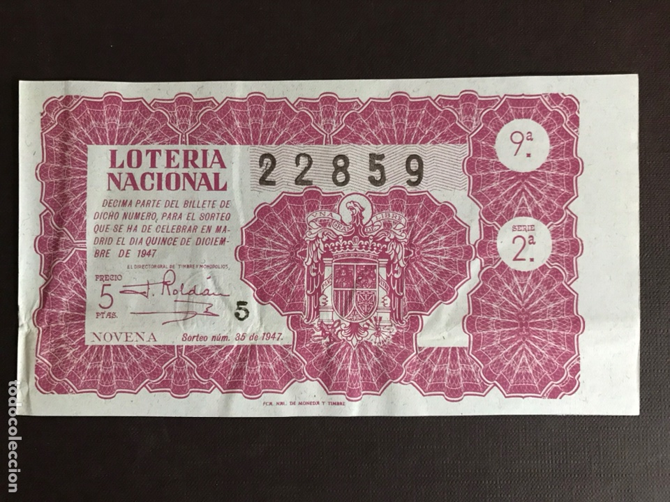 National Spanish Lottery: Loteria A&ntilde;o 1947 sorteo 35
