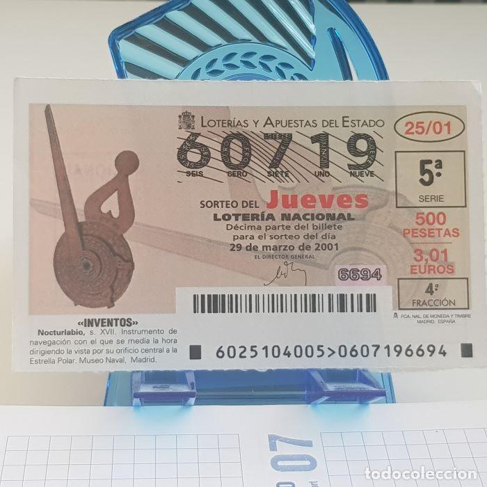 Lotteria Nationale Spagnola: LOTER&Iacute;A NACIONAL, JUEVES, SORTEO 25/01, 29 MARZO 2001, INVENTOS, NOCTURLABIO, N&ordm; 60719