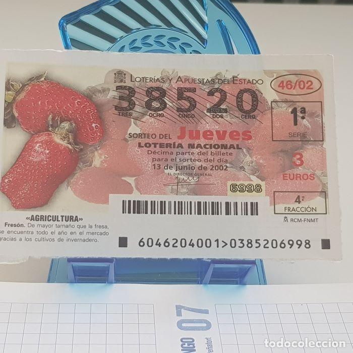 National Spanish Lottery: LOTER&Iacute;A NACIONAL, JUEVES, SORTEO 46/02, 13 JUNIO 2002, AGRICULTURA, FRES&Oacute;N, N&ordm; 38520