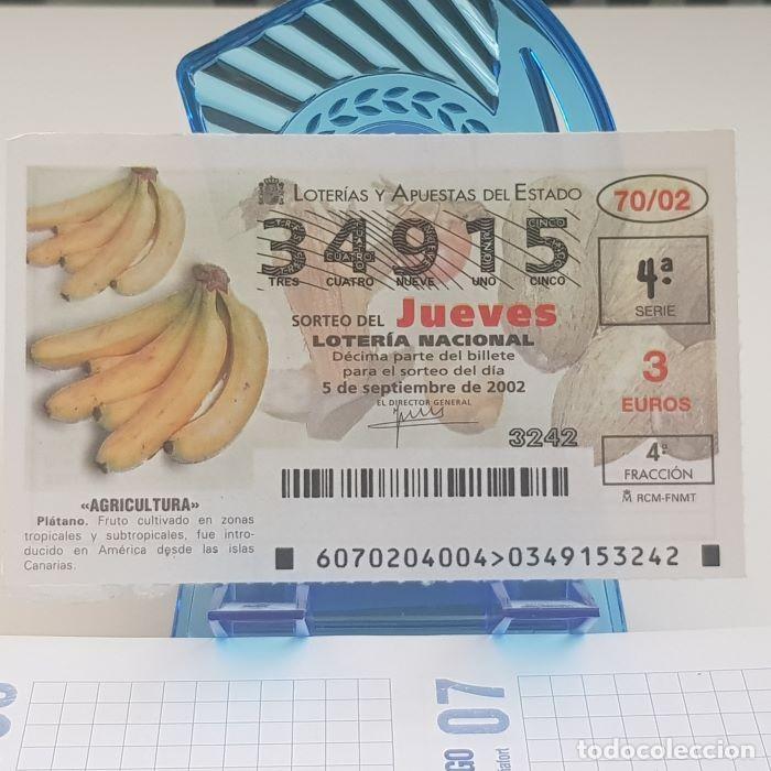 National Spanish Lottery: LOTER&Iacute;A NACIONAL, JUEVES, SORTEO 70/02, 5 SEPTIEMBRE 2002, AGRICULTURA, PL&Aacute;TANO, N&ordm; 34915