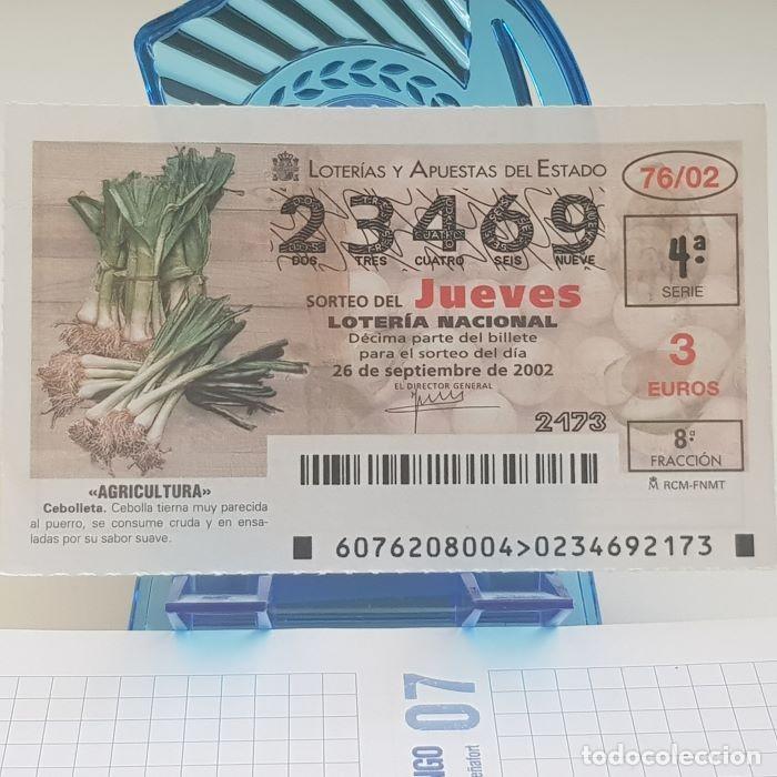 National Spanish Lottery: LOTER&Iacute;A NACIONAL, JUEVES, SORTEO 76/02, 26 SEPTIEMBRE 2002, AGRICULTURA, CEBOLLETA, N&ordm; 23469
