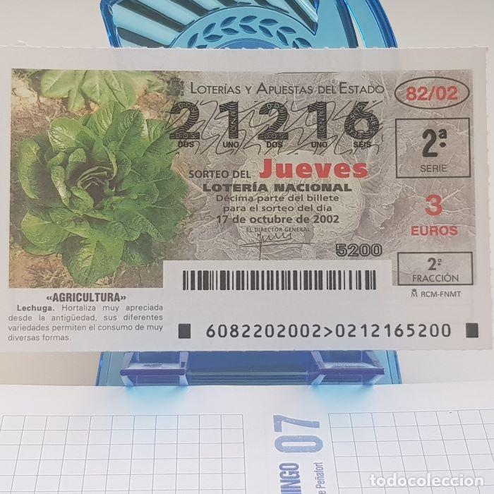National Spanish Lottery: LOTER&Iacute;A NACIONAL, JUEVES, SORTEO 82/02, 17 OCTUBRE 2002, AGRICULTURA, LECHUGA, N&ordm; 21216