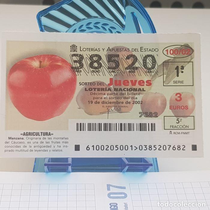 National Spanish Lottery: LOTER&Iacute;A NACIONAL, JUEVES, SORTEO 100/02, 19 DICIEMBRE 2002, AGRICULTURA, MANZANA, N&ordm; 38520