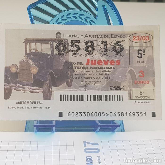 National Spanish Lottery: LOTER&Iacute;A NACIONAL, JUEVES, SORTEO 23/03, 20 MARZO 2003, AUTOM&Oacute;VILES, BUICK BERLINA, N&ordm; 65816