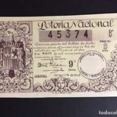 Lotería Nacional: LOTERIA AÑO 1943 SORTEO 13
