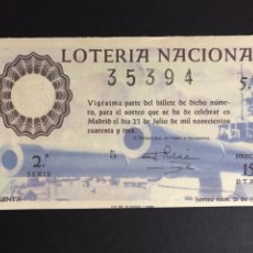 Lotería Nacional: LOTERIA AÑO 1943 SORTEO 21
