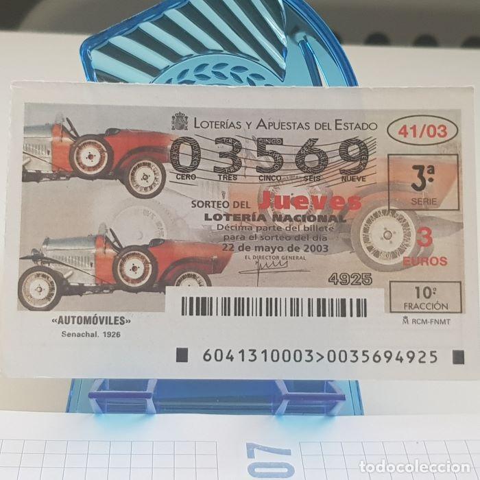 National Spanish Lottery: LOTER&Iacute;A NACIONAL, JUEVES, SORTEO 41/03, 22 MAYO 2003, AUTOM&Oacute;VILES, SENACHAL 1926, N&ordm; 03569
