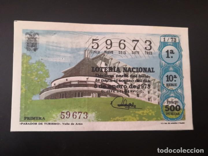 Nationale spanische Lotterie: Decimo loteria nacional n&ordm; 59673 sorteo 1 a&ntilde;o 1973
