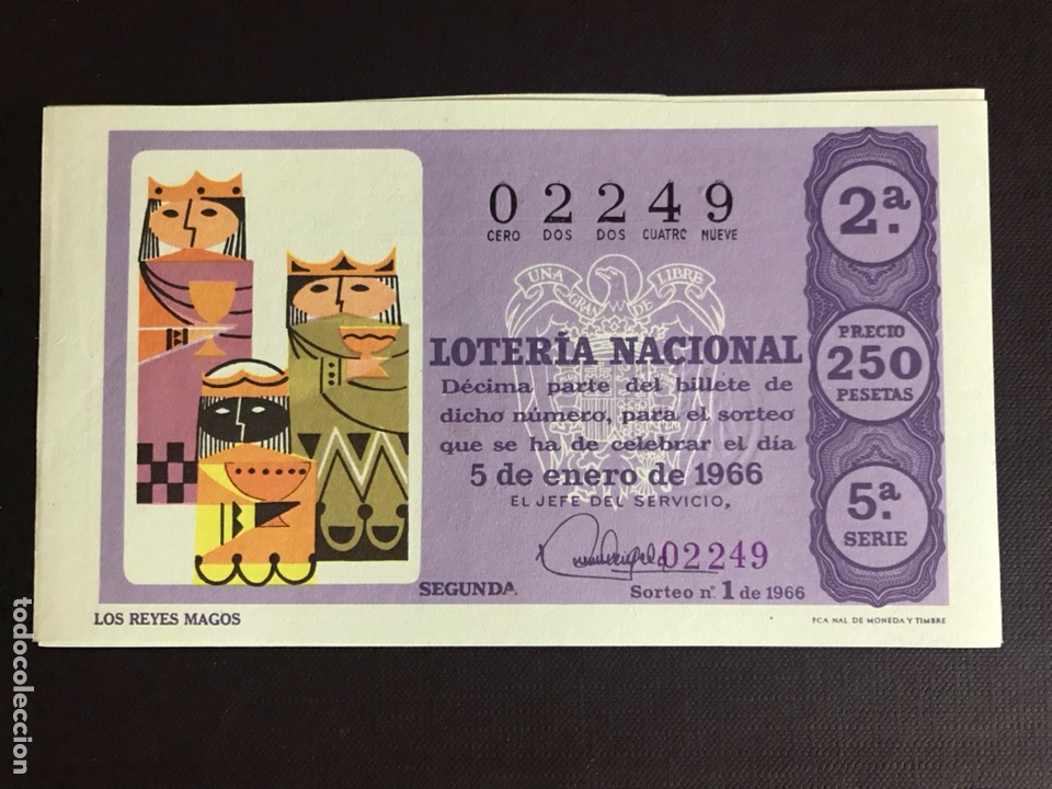 National Spanish Lottery: Loteria A&ntilde;o 1966 sorteo 1