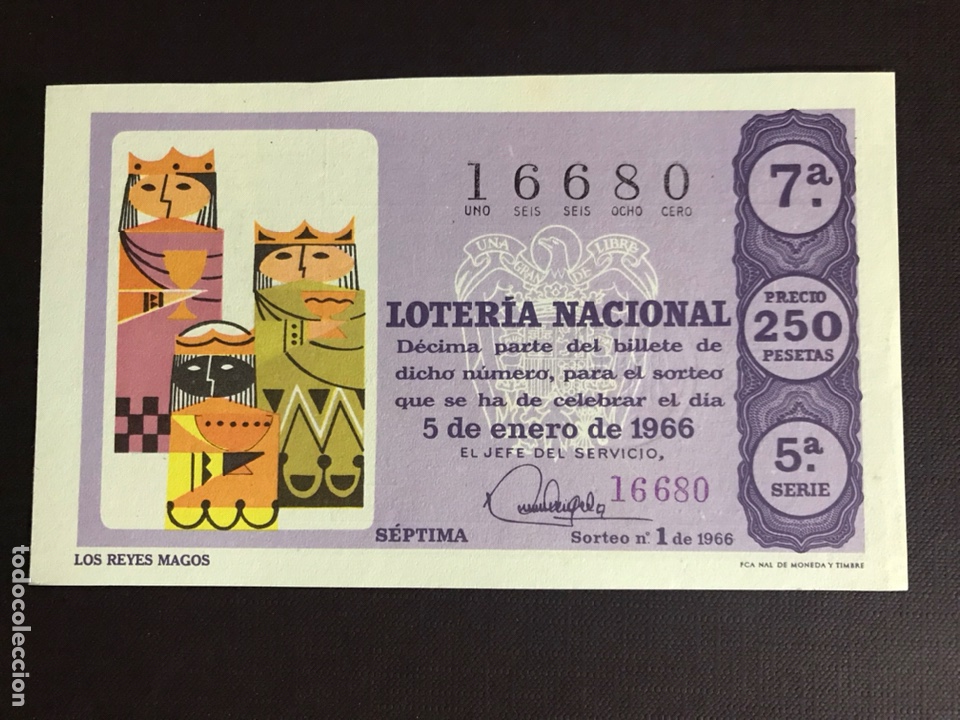 National Spanish Lottery: Loteria A&ntilde;o 1966 sorteo 1