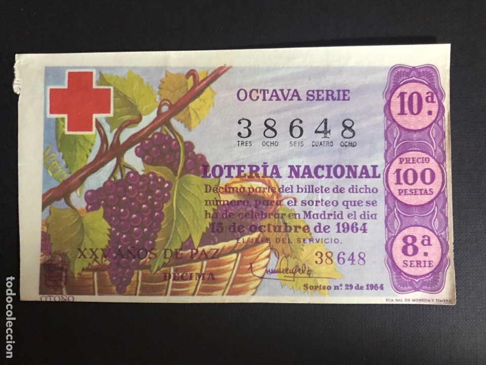 Lotaria Nacional: Loteria A&ntilde;o 1964 sorteo 29