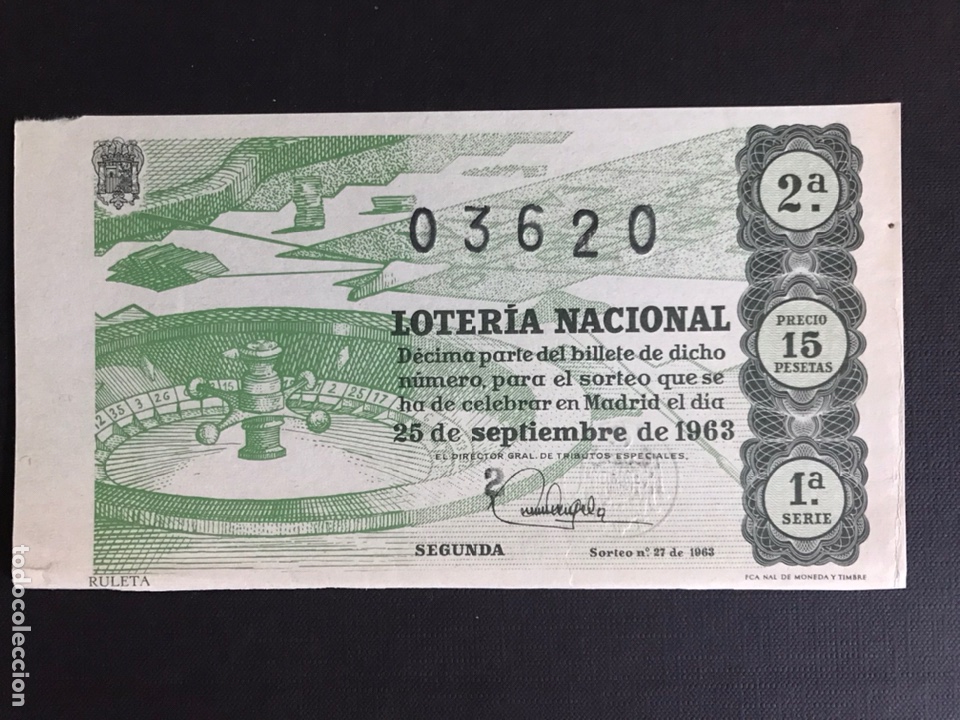 Nationale spanische Lotterie: Loteria A&ntilde;o 1963 sorteo 27