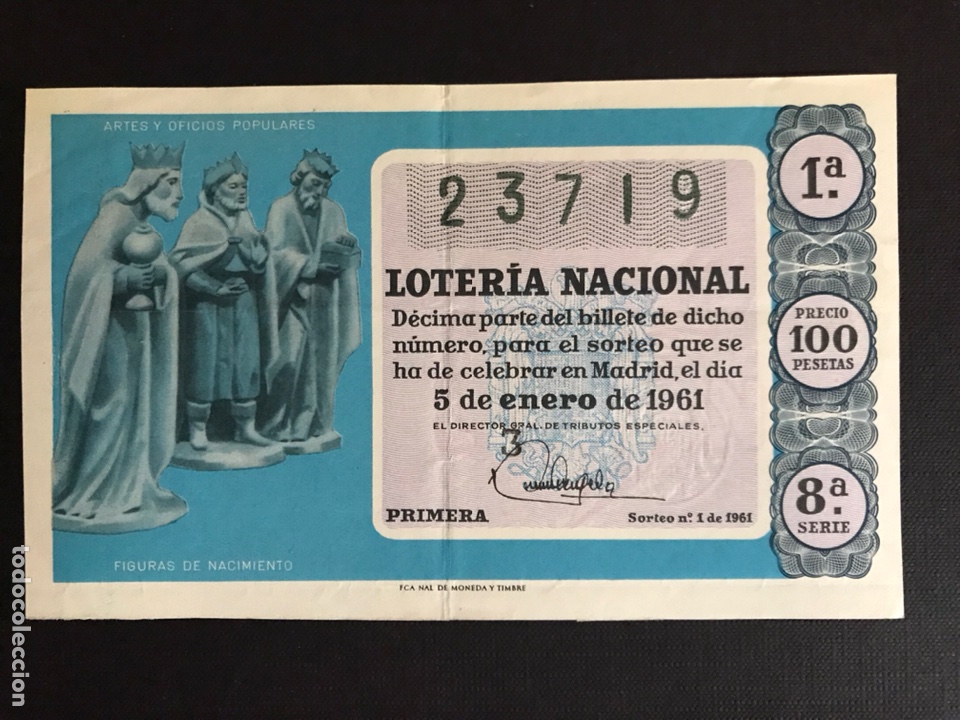 National Spanish Lottery: Loteria A&ntilde;o 1961 sorteo 1