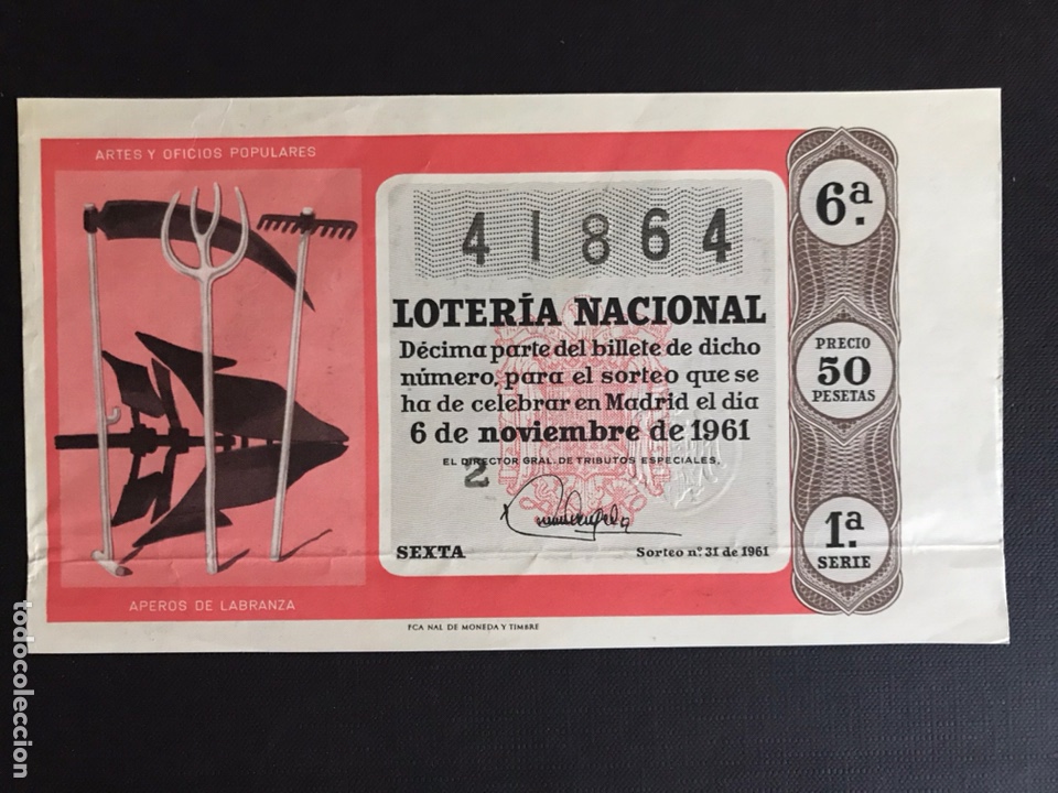 Lotteria Nationale Spagnola: Loteria A&ntilde;o 1961 sorteo 31
