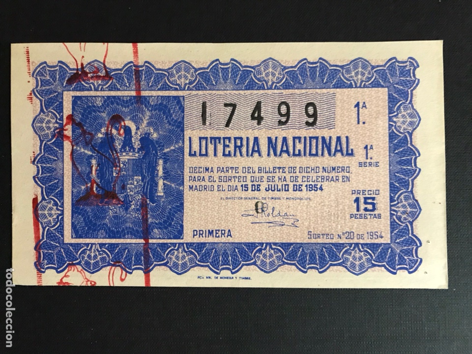 Loterie Nationale: Loteria A&ntilde;o 1954 sorteo 20