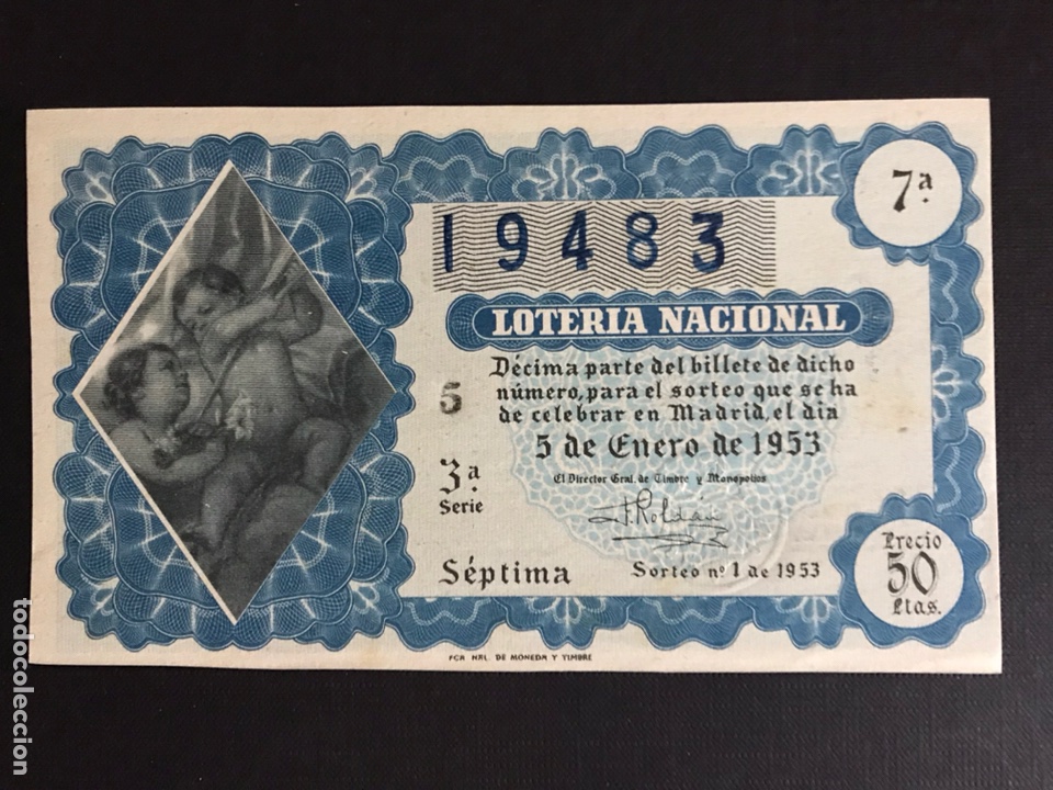 National Spanish Lottery: Loteria A&ntilde;o 1953 sorteo 1 Serie 3