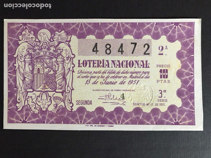 National Spanish Lottery: Loteria A&ntilde;o 1951 sorteo 17